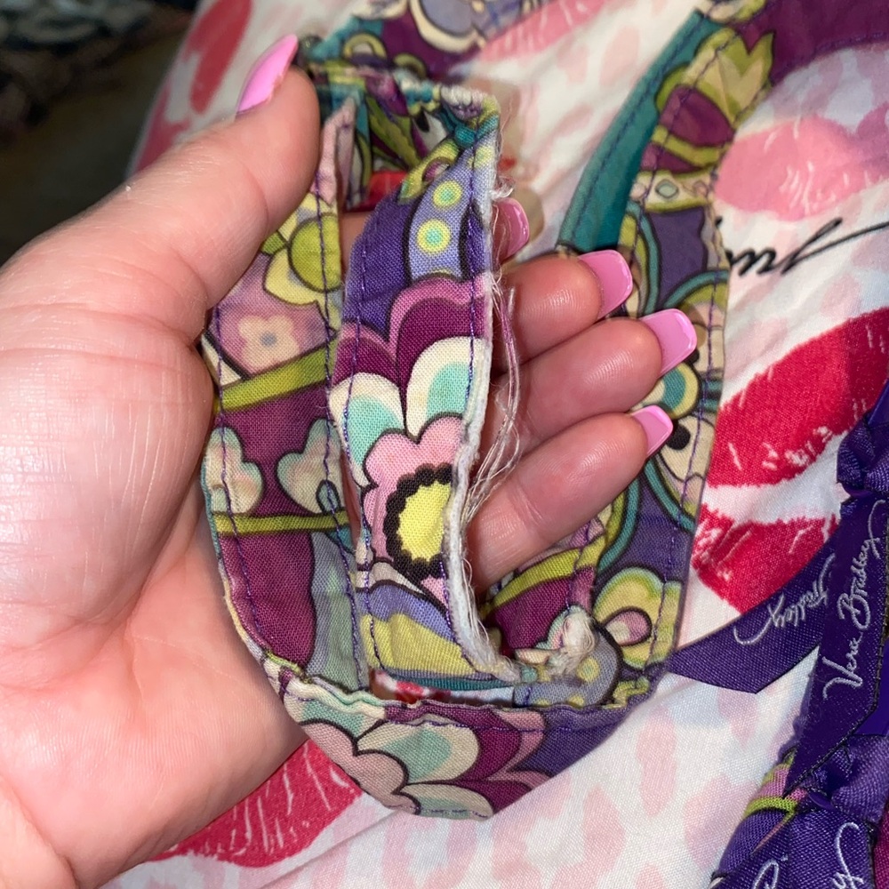 Vera Bradley Purple Teal Paisley Quilted Crossbody Bag - Picture 2 of 4